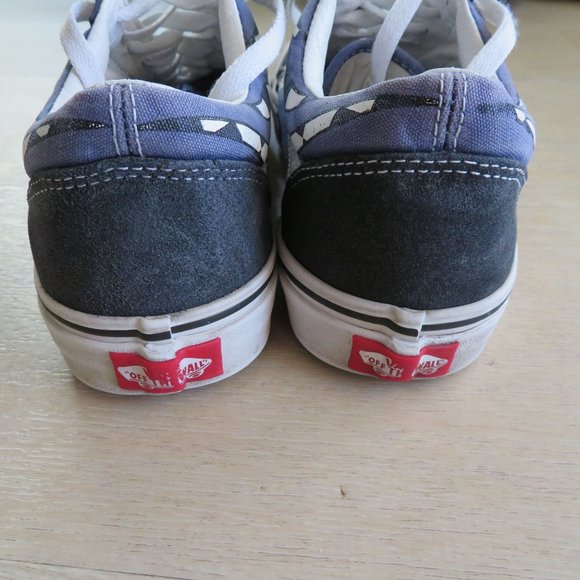 Vans Old Skool Checkerboard Dress Blues White Sneakers Low Top Shoes Mens 7.5 - Picture 3 of 13